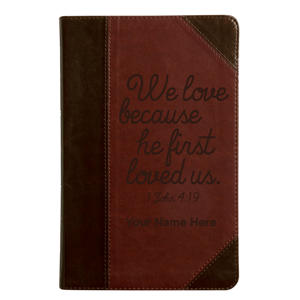ESV Brown Standard Size Thinline Holy Bible Medium Print | 1 John 4:19