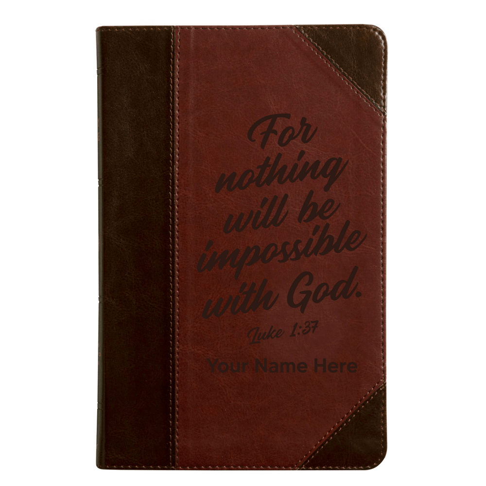 ESV Brown Standard Size Thinline Holy Bible Medium Print | Luke 1:37
