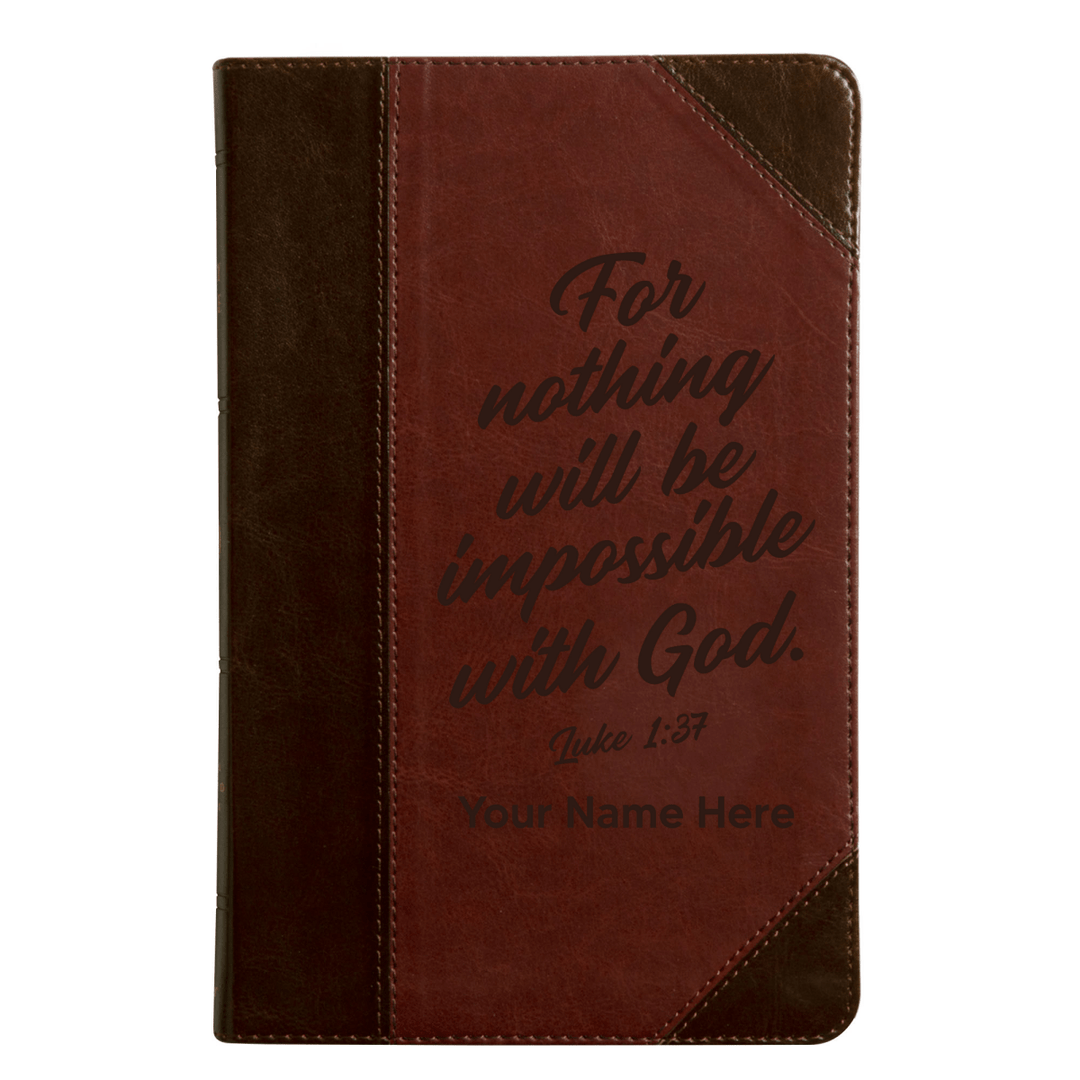 ESV Brown Standard Size Thinline Holy Bible Medium Print | Luke 1:37