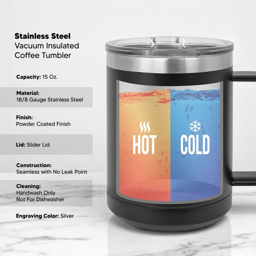 15 Oz Coffee Tumbler with Handle | All Things Through Coffee Design