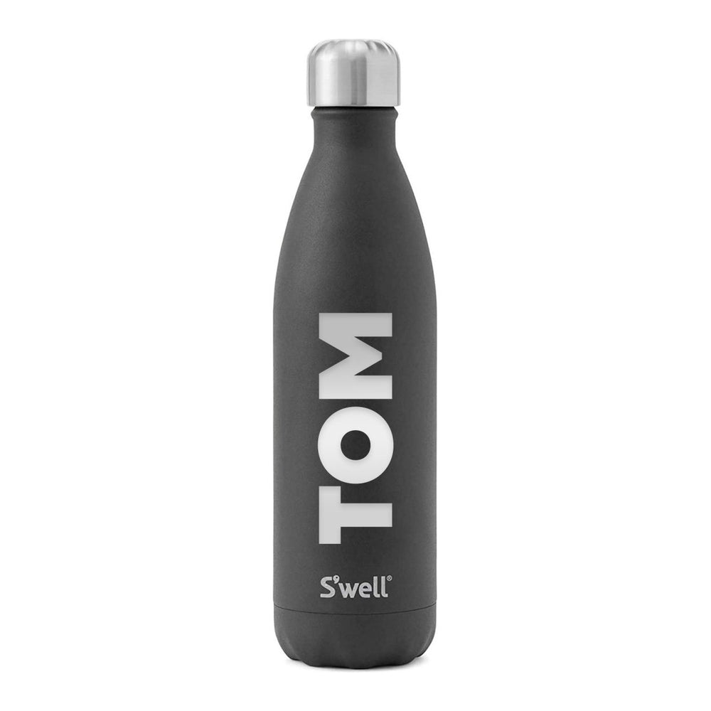 17 Oz, Black Water Bottle Living Water Christian Design Powder Coated Bottle - Shepherds Shelf