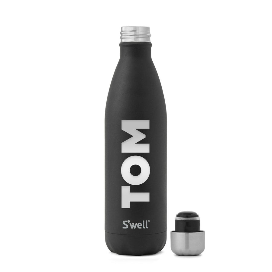 17 Oz, Black Water Bottle Whoever Drink Christian Design Powder Coated Bottle