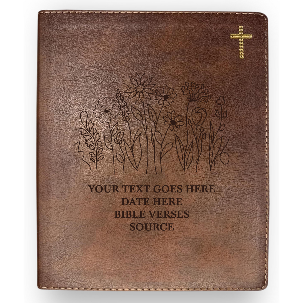 NIV Brown Standard Size Journaling Holy Bible Medium Print | Garden
