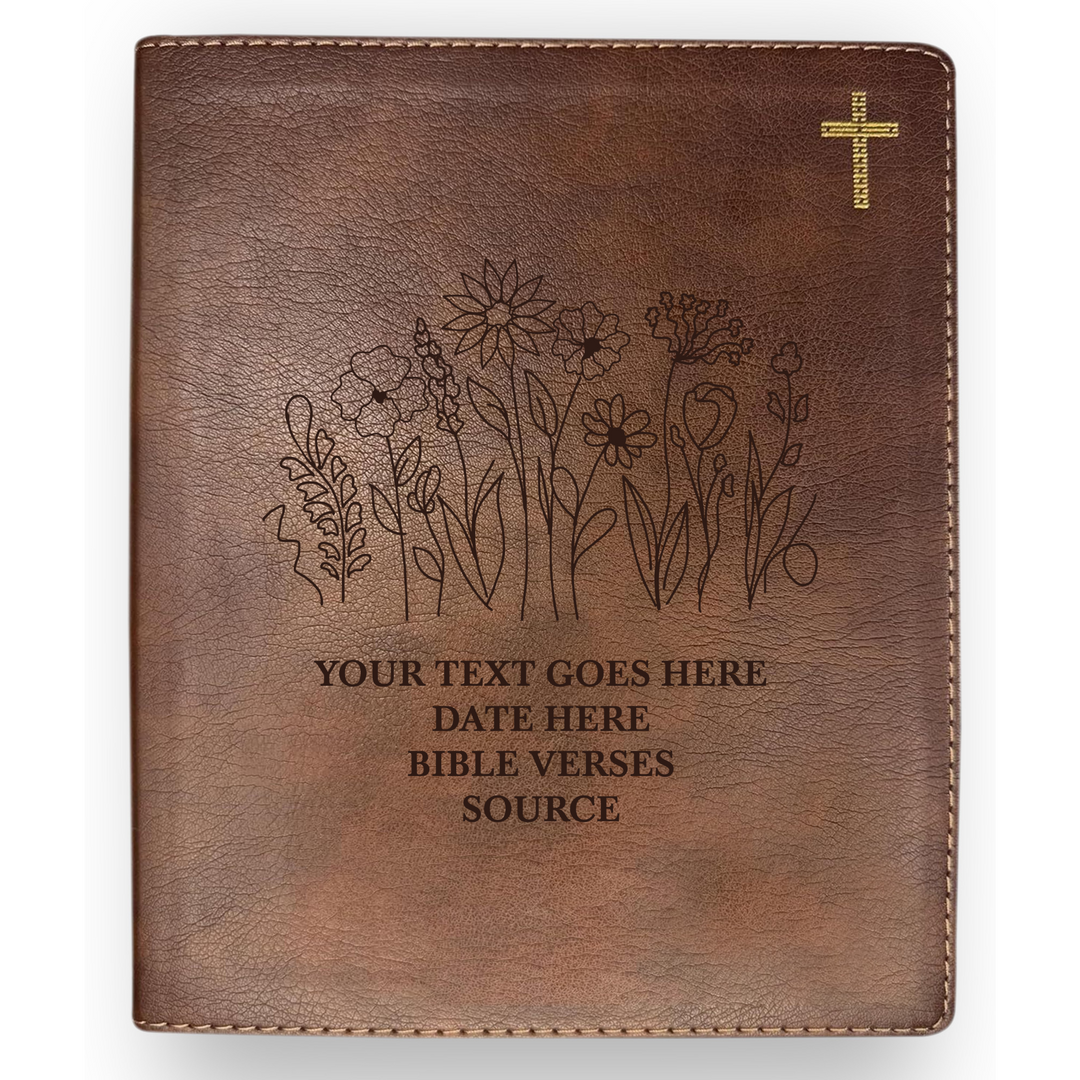 NIV Brown Standard Size Journaling Holy Bible Medium Print | Garden