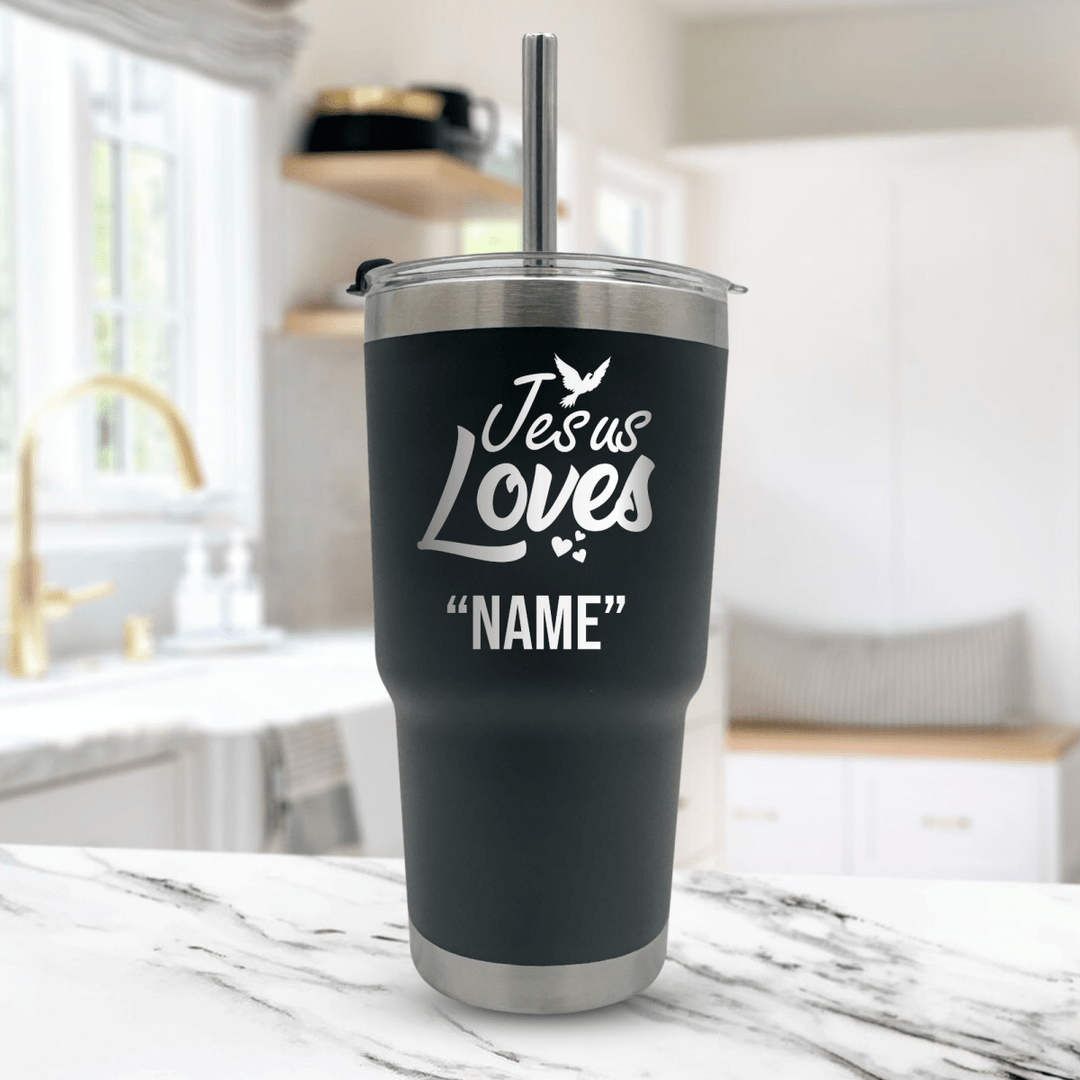 20 Oz, Arcticware Tumbler Jesus Loves Dove Funny Christian Travel Mug with Lid - Shepherds Shelf