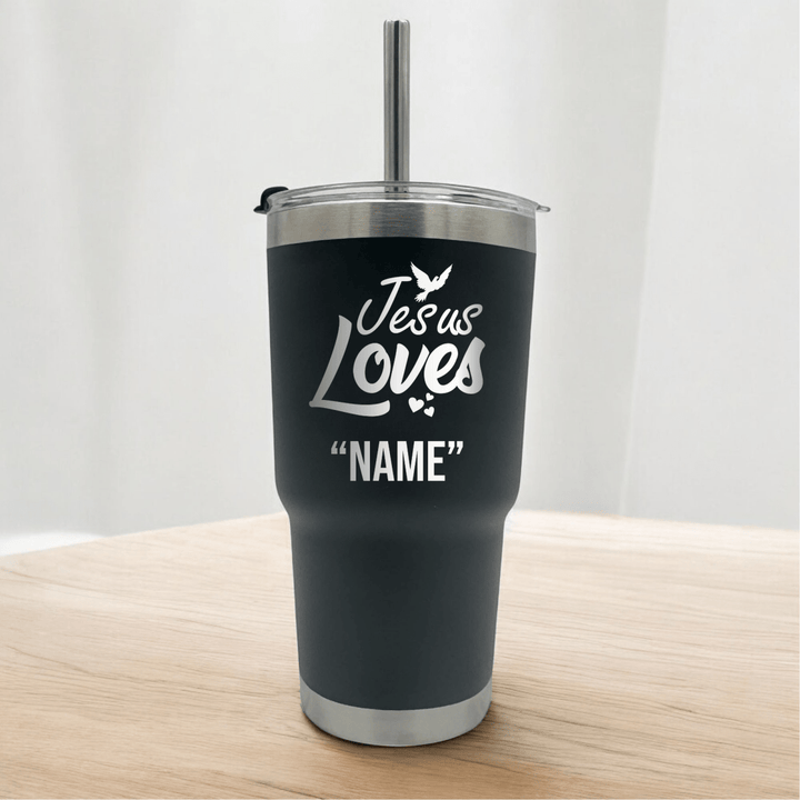 20 Oz, Arcticware Tumbler Jesus Loves Dove Funny Christian Travel Mug with Lid - Shepherds Shelf