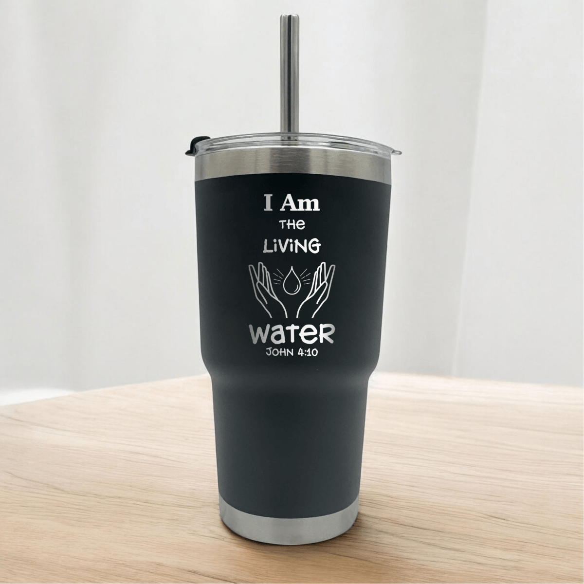 20 Oz, Arcticware Tumbler Living Water + Hand Illustration Funny Christian Travel Mug with Lid - Shepherds Shelf