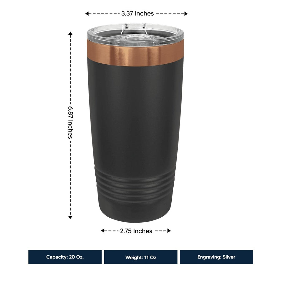 20 Oz Tumbler Stainless Steel with Sliding Lid | Jesus Loves Foliage Design | Rose Gold, Black