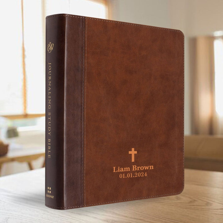 ESV Brown Study Size Holy Bible Small Print