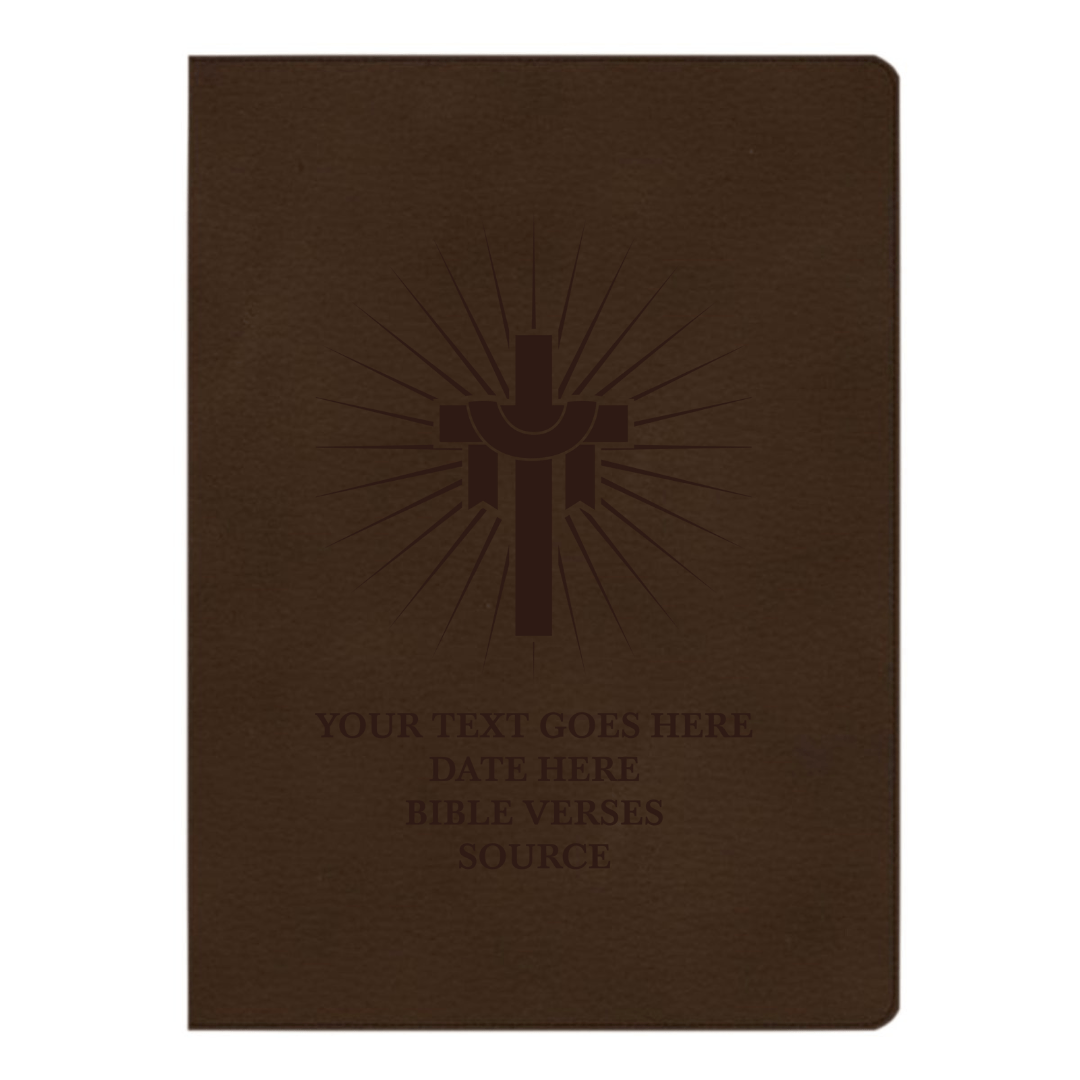 CSB Brown Study Size Holy Bible Large Print Size | Cross With Sun Rays