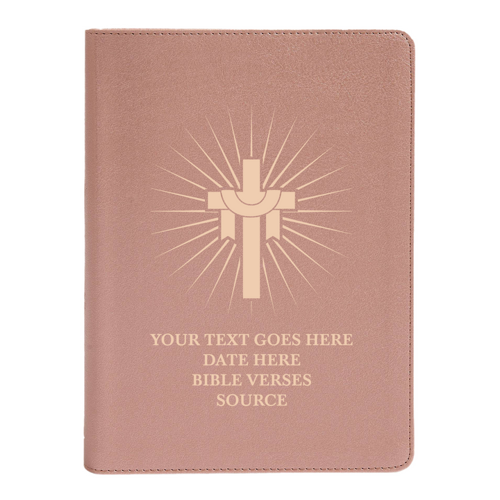 CSB She Reads Rose Gold Study Size Holy Bible Medium Print Size | Cross With Sun Rays