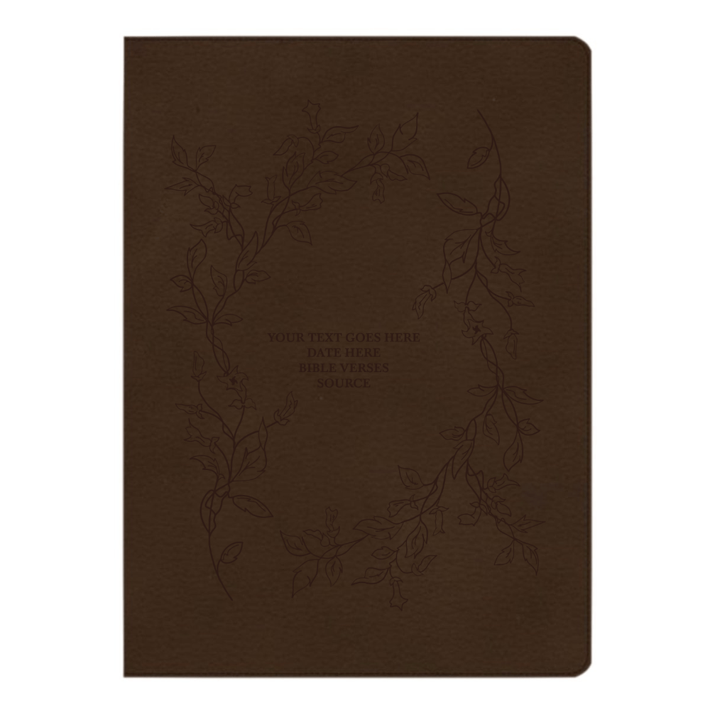 CSB Brown Study Size Holy Bible Large Print Size | Floral Vines