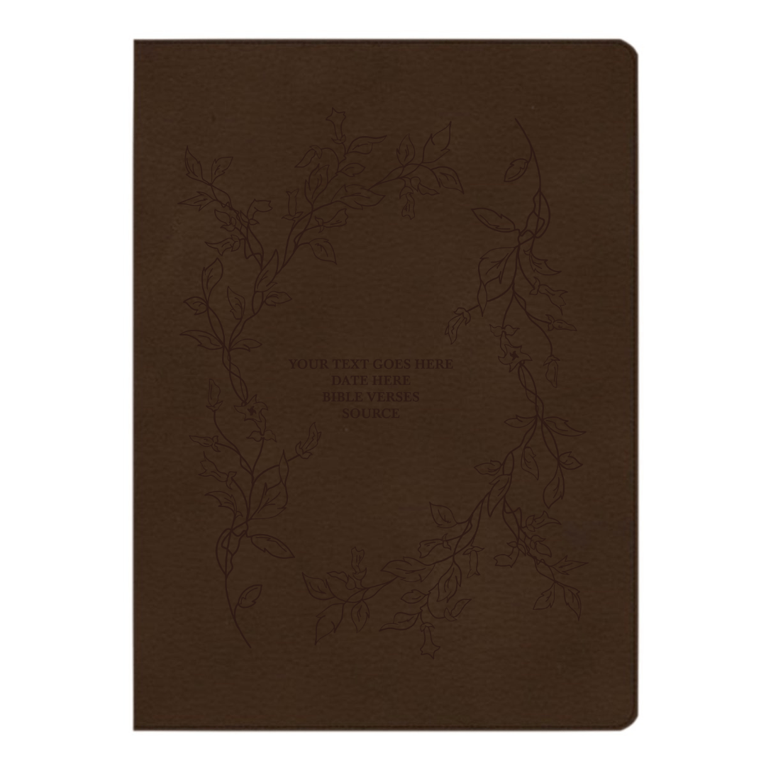 CSB Brown Study Size Holy Bible Large Print Size | Floral Vines