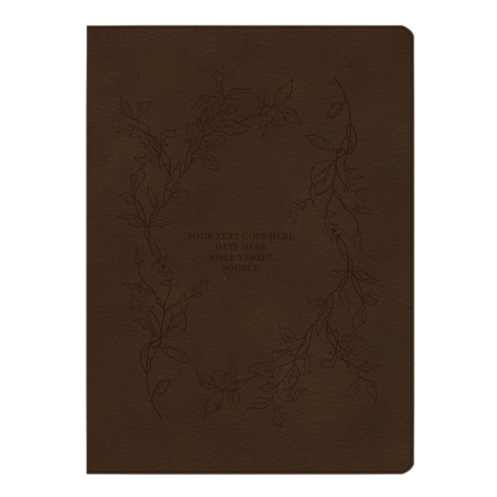 CSB Brown Study Size Holy Bible Large Print Size | Floral Vines
