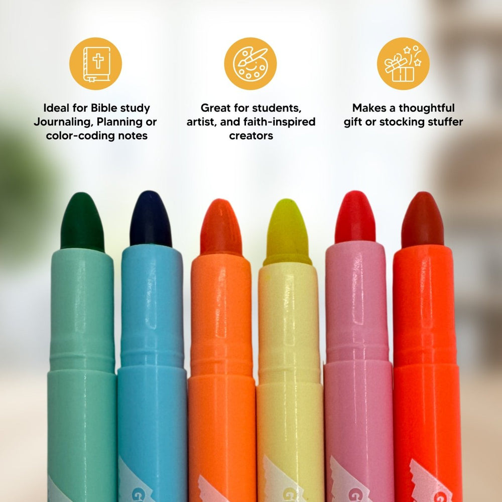 6 Pack Twistable Bible Highlighter Set - Shepherds Shelf