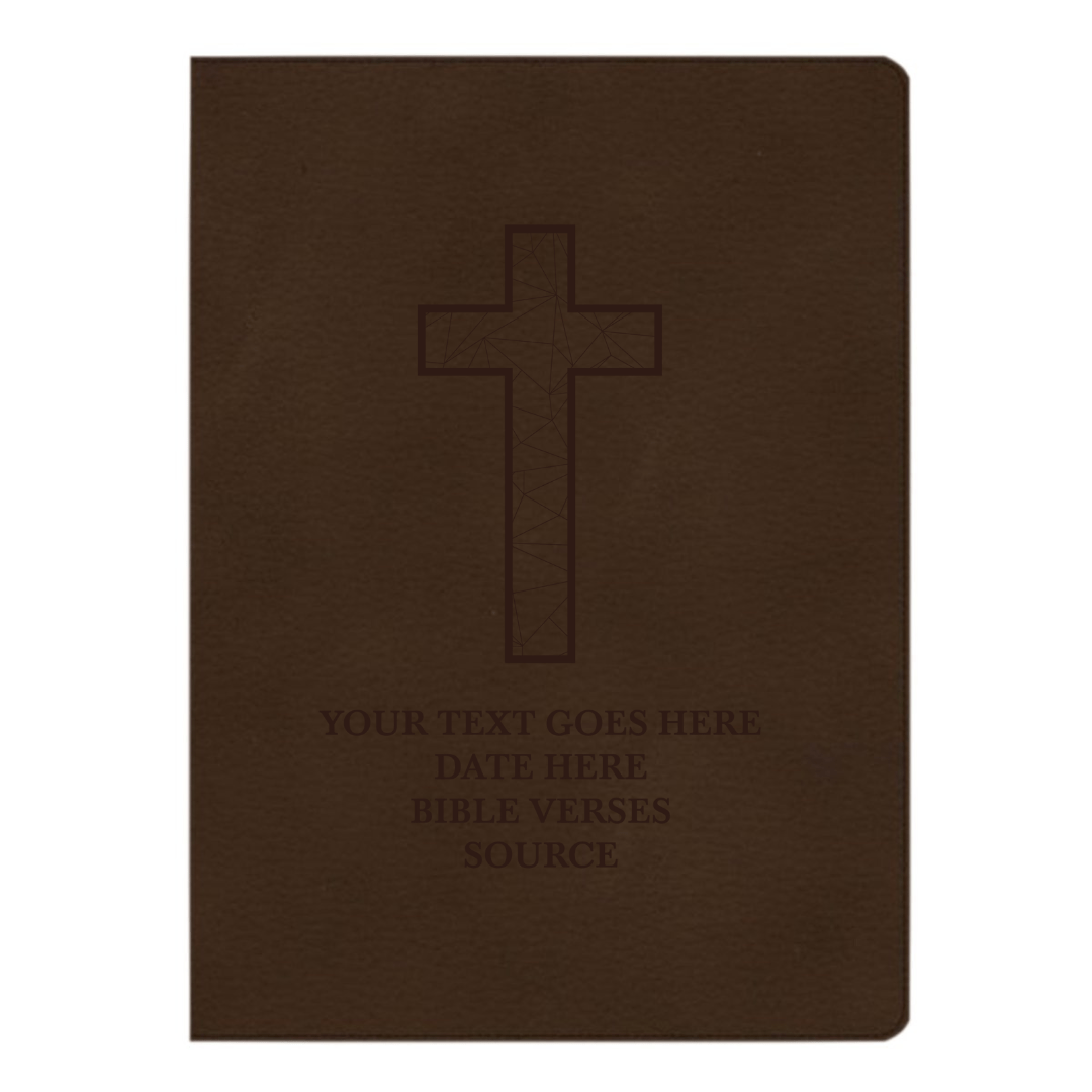 CSB Brown Study Size Holy Bible Large Print Size | Geometric Cross