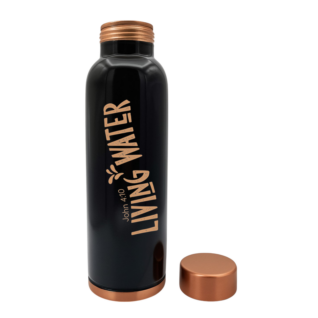 Custom Personalized Copper Water Bottle with John 4:10 Living Water and Name | Pure Copper | 33 Oz