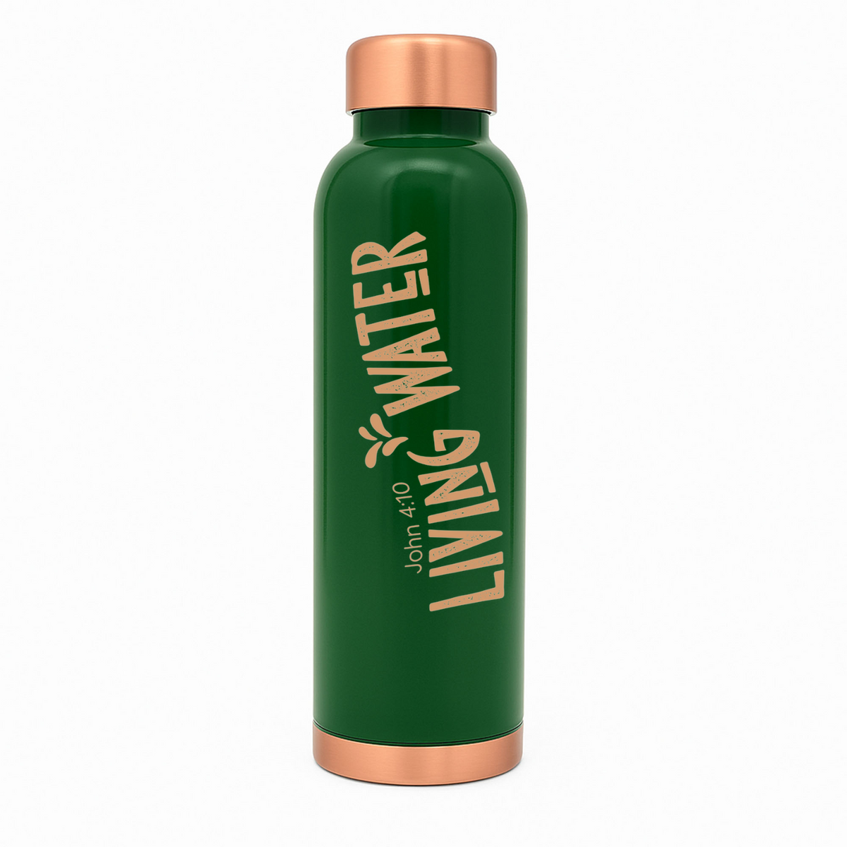Custom Personalized Copper Water Bottle with John 4:10 Living Water and Name | Pure Copper | 33 Oz