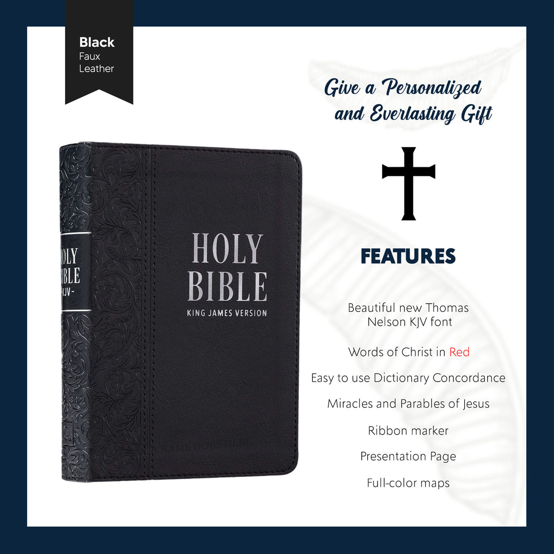 KJV Black Compact Size Holy Bible Large Print