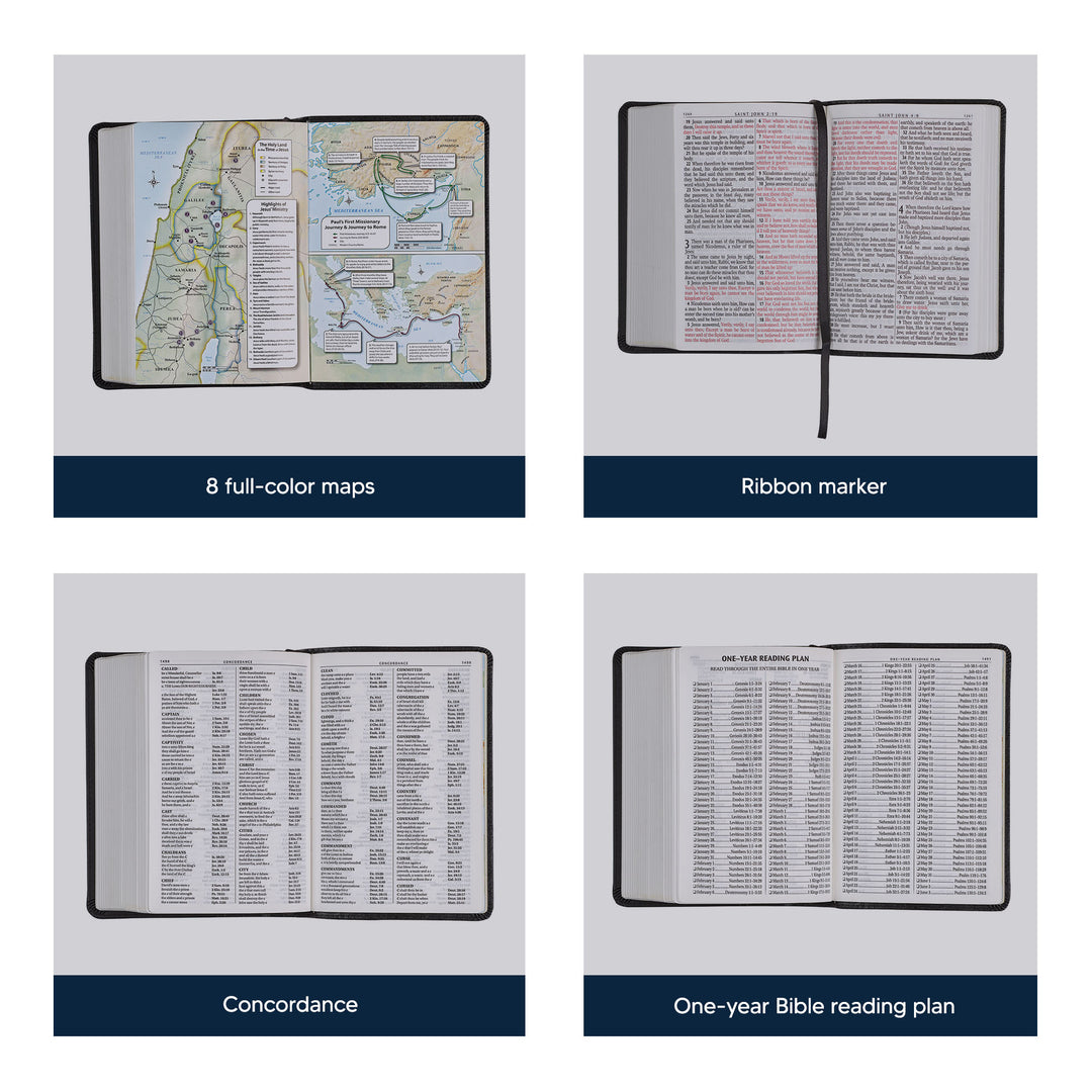 KJV Black Compact Size Holy Bible Large Print