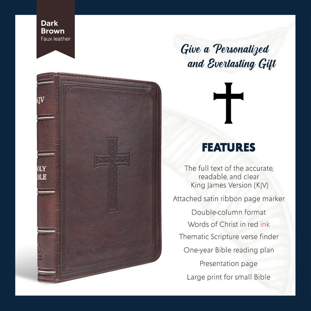 KJV Dark Brown Compact Size Holy Bible Large Print