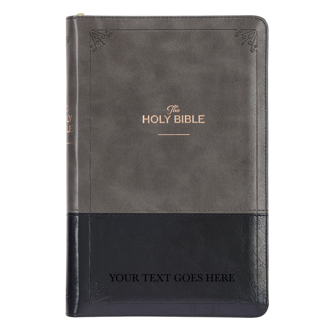 KJV Gray Black Standard Size Two Tone Holy Bible Small Print