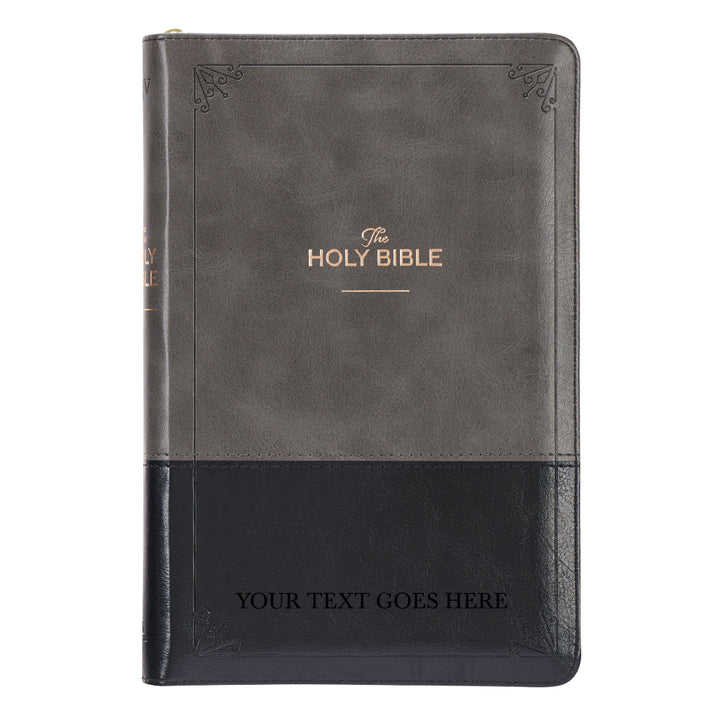 KJV Gray Black Standard Size Two Tone Holy Bible Small Print