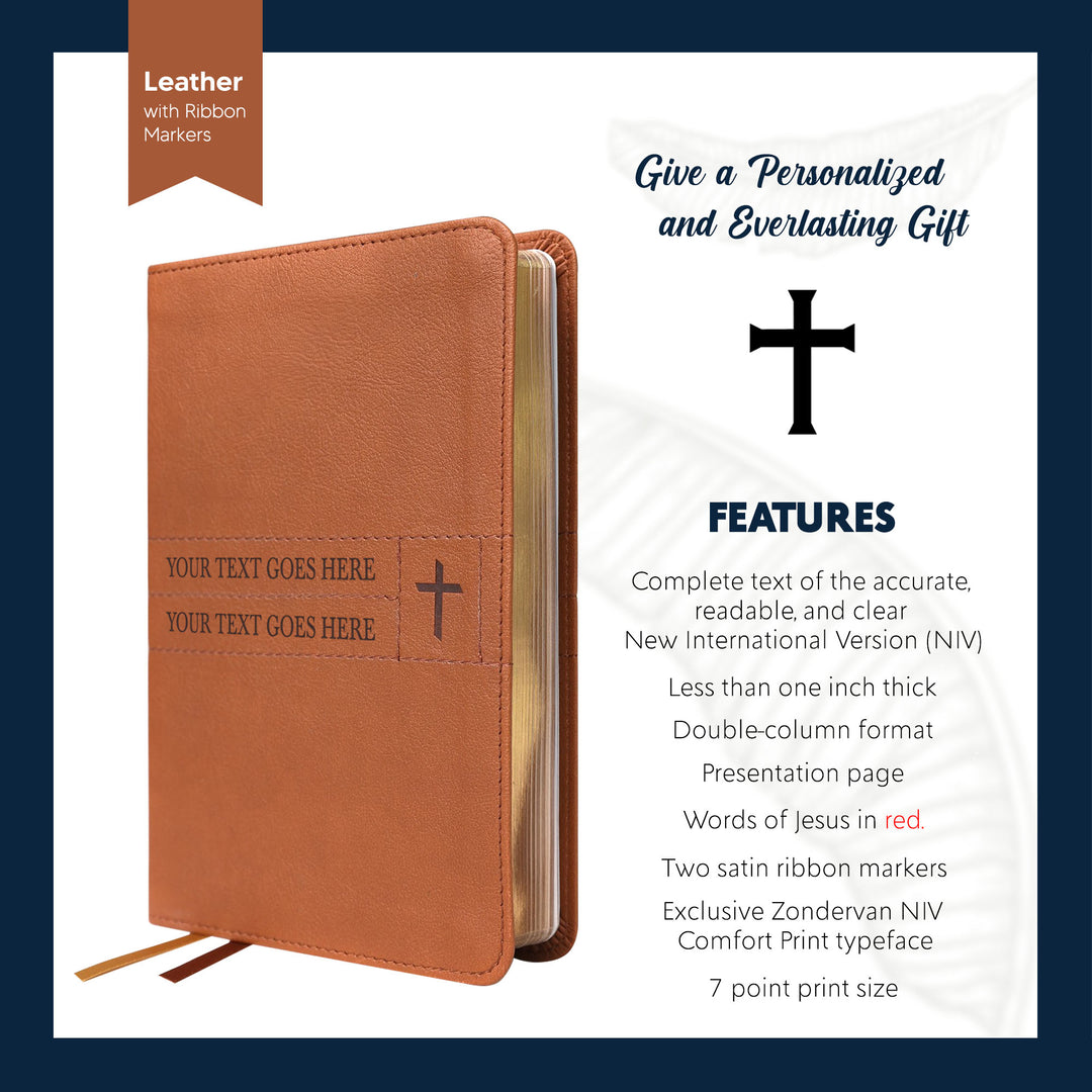 NIV Brown Compact Size Thinline Holy Bible Small Print