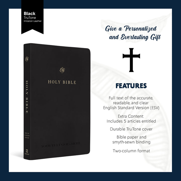 ESV Black Standard Size TruTone Holy Bible Small Print