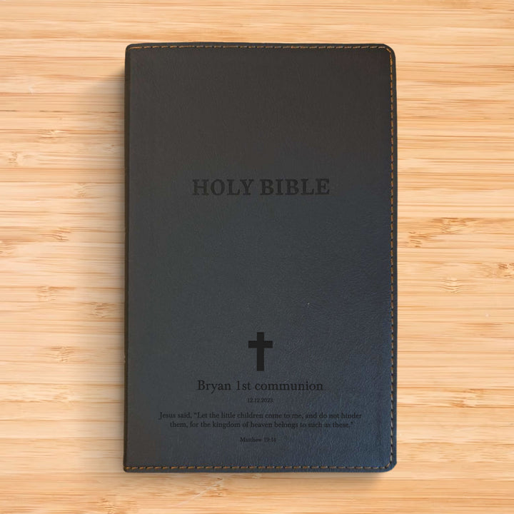 KJV Black Standard Size Deluxe Holy Bible Small Print