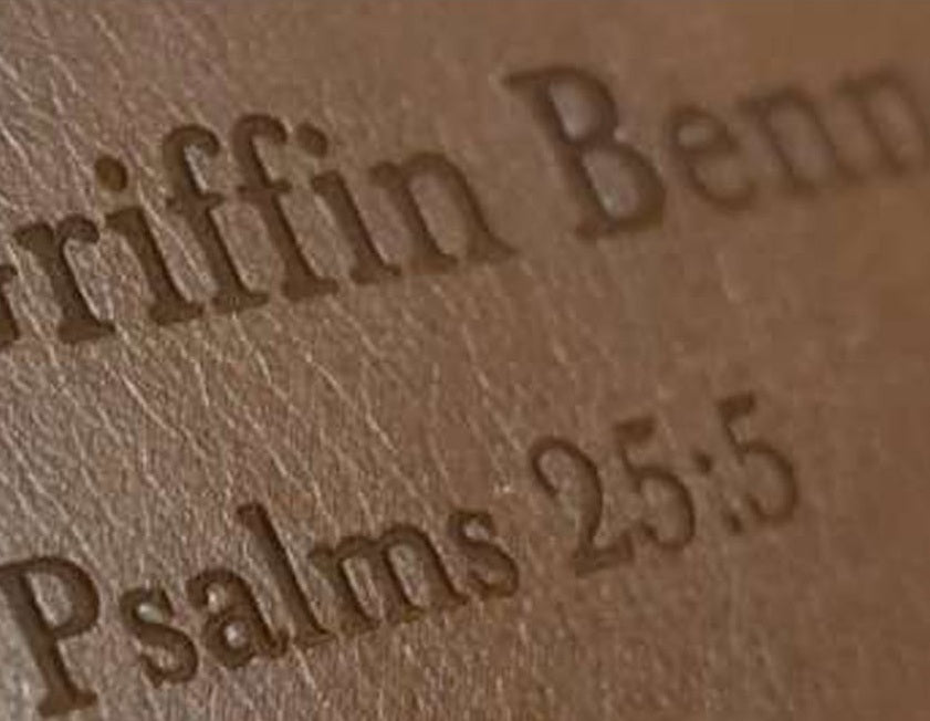 Actual personalization sample for this Bible