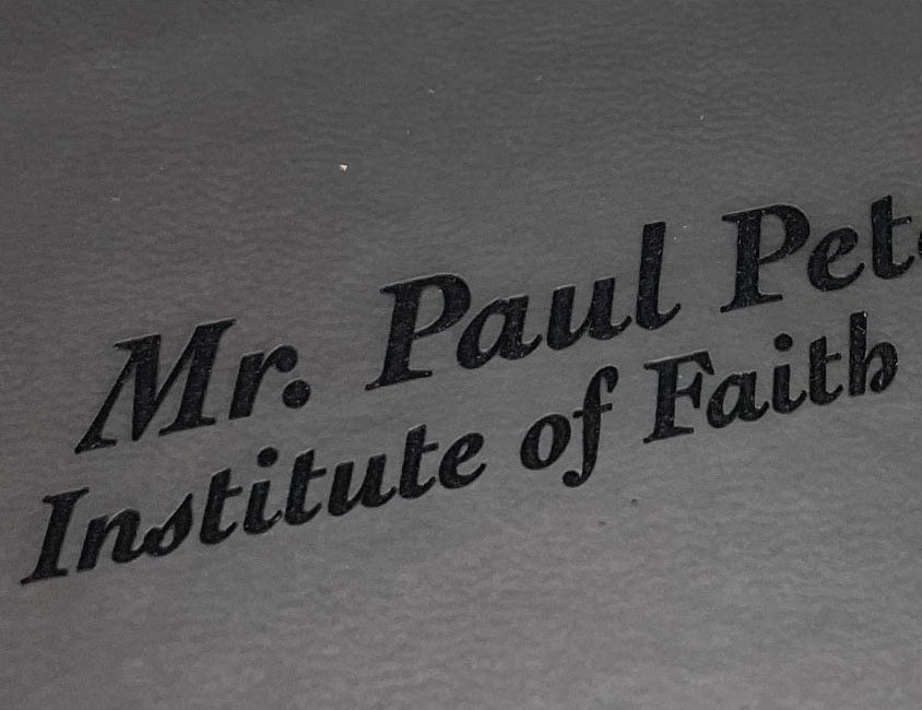 Actual personalization sample for this Bible