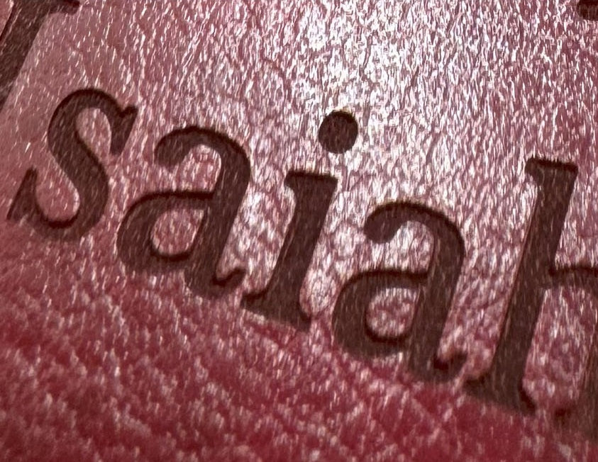 Actual personalization sample for this Bible