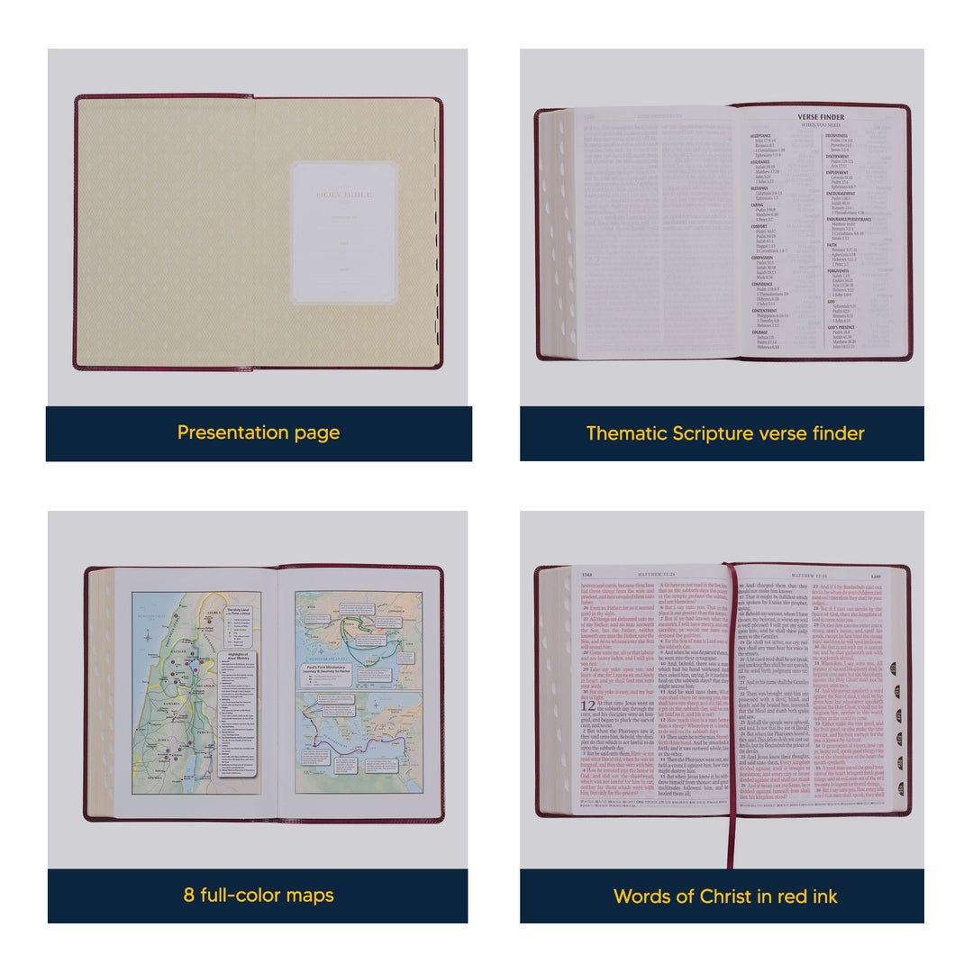 KJV Walnut Brown Standard Size Deluxe Holy Bible Medium Print