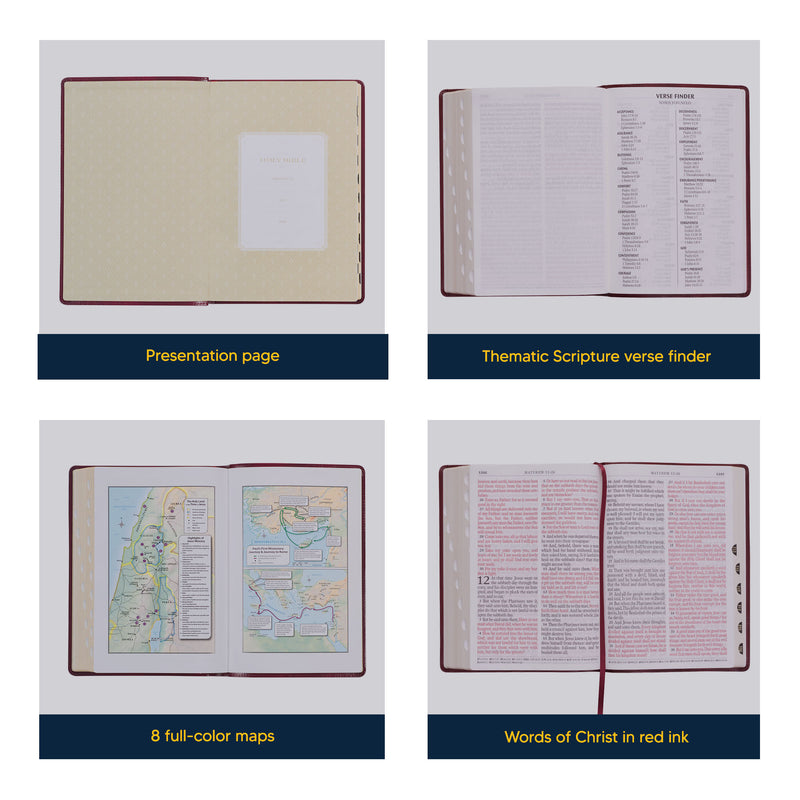 KJV Burgundy Study Size Holy Bible Giant Print