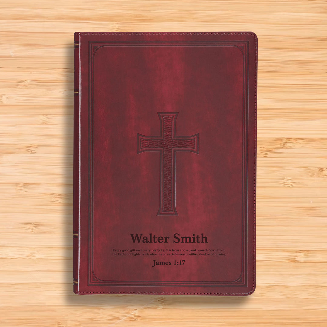 KJV Walnut Brown Standard Size Deluxe Holy Bible Medium Print