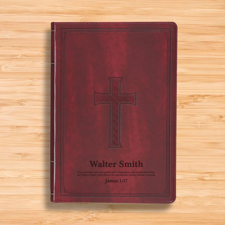 KJV Walnut Brown Standard Size Deluxe Holy Bible Medium Print