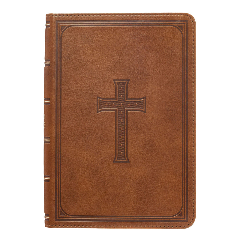 KJV Honey Brown Standard Size Deluxe Holy Bible Medium Print