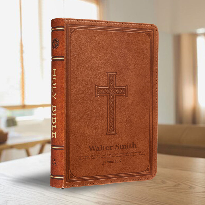 KJV Honey Brown Standard Size Deluxe Holy Bible Medium Print