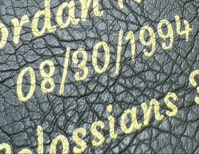 Actual personalization sample for this Bible