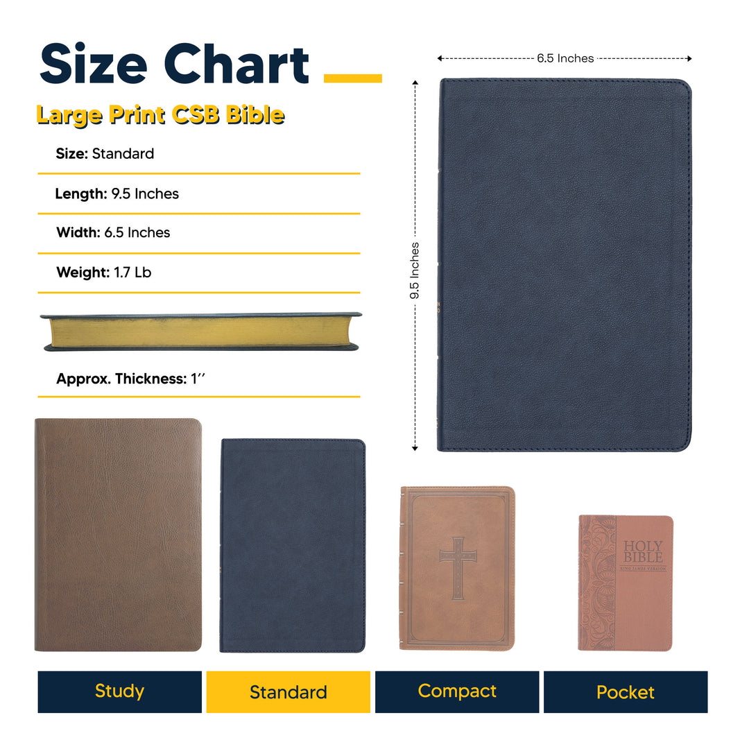 CSB Navy Blue Standard Size Holy Bible Large Print