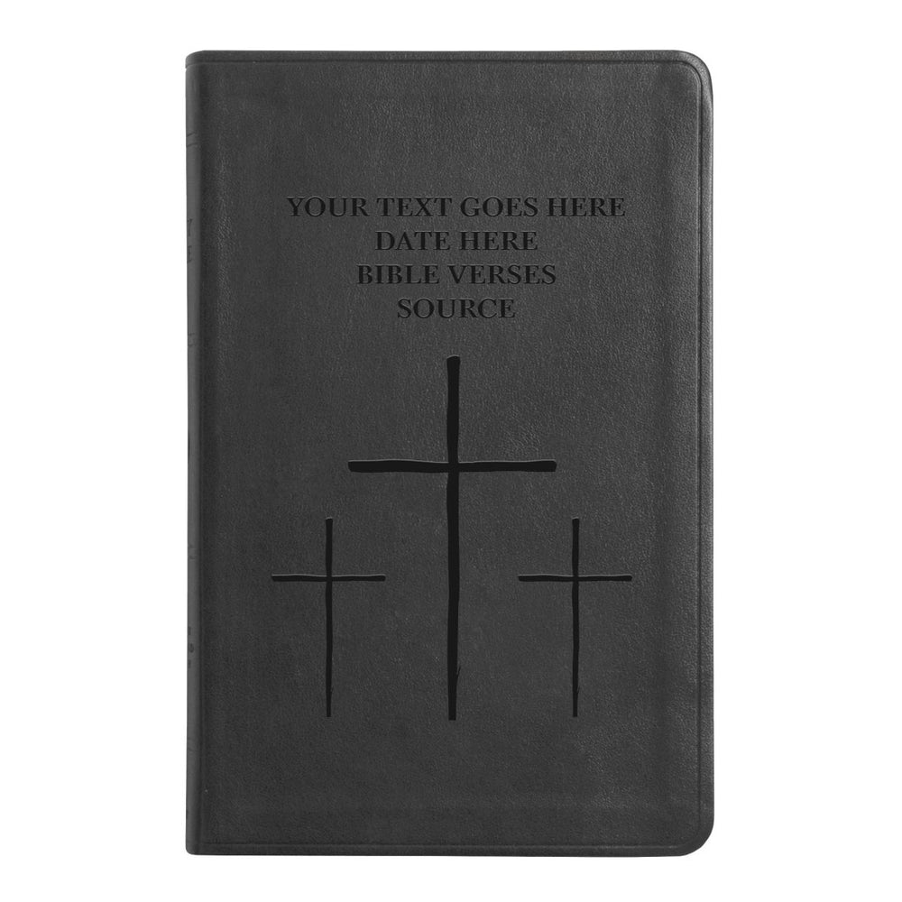 ESV Black Standard Size Thinline Holy Bible Large Print | Three crosses