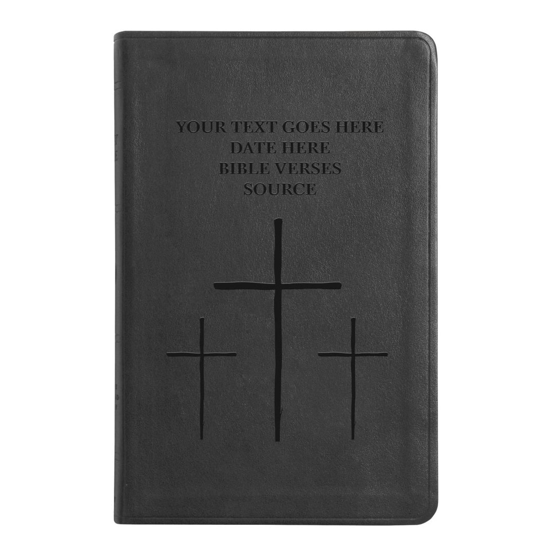ESV Black Standard Size Thinline Holy Bible Large Print | Three crosses