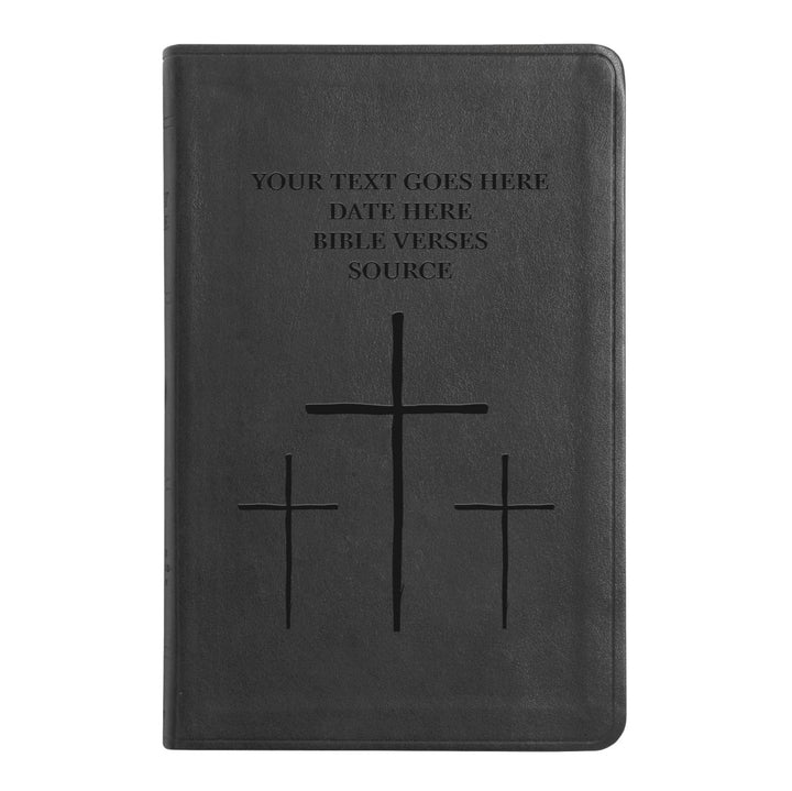 ESV Black Standard Size Thinline Holy Bible Large Print | Three crosses