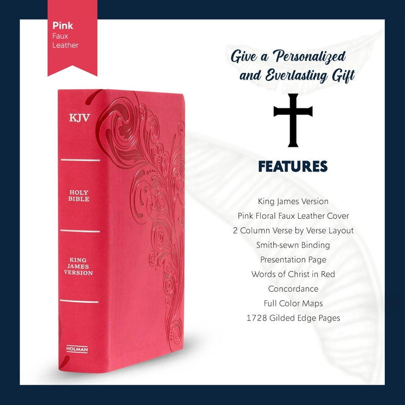 KJV Pink Standard Size Holy Bible Large Size
