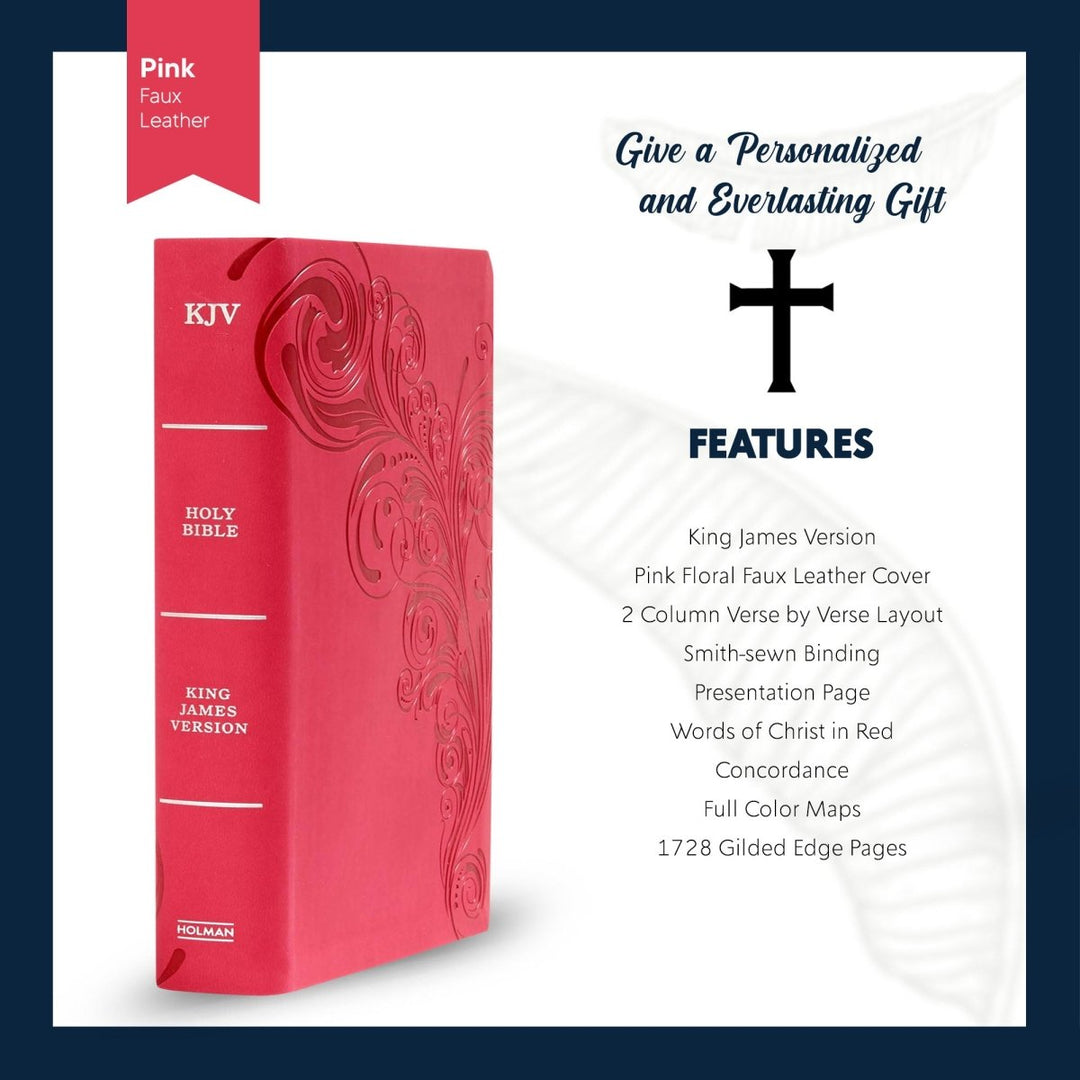 KJV Pink Standard Size Holy Bible Large Size