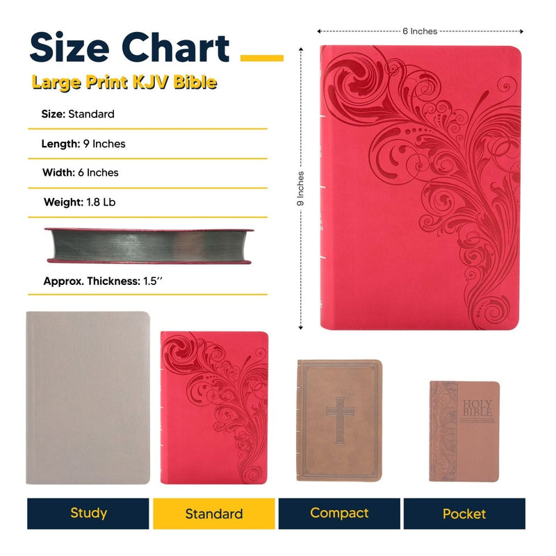 KJV Pink Standard Size Holy Bible Large Size