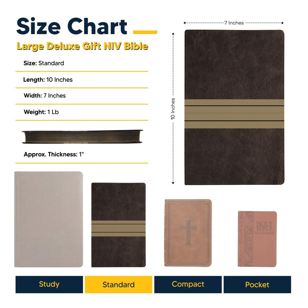 NIV Striped Brown Standard Size Holy Bible Large Print