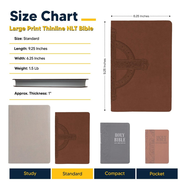 NLT Premium Leather Standard Size Holy Bible Medium Print