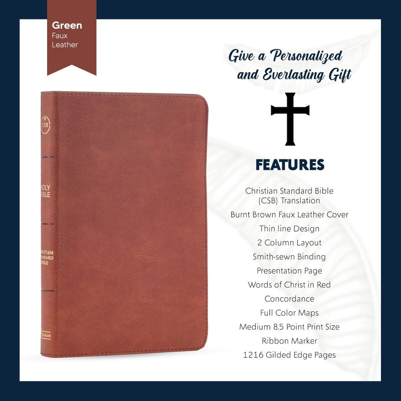 CSB Light Brown Standard Size Holy Bible Medium Print